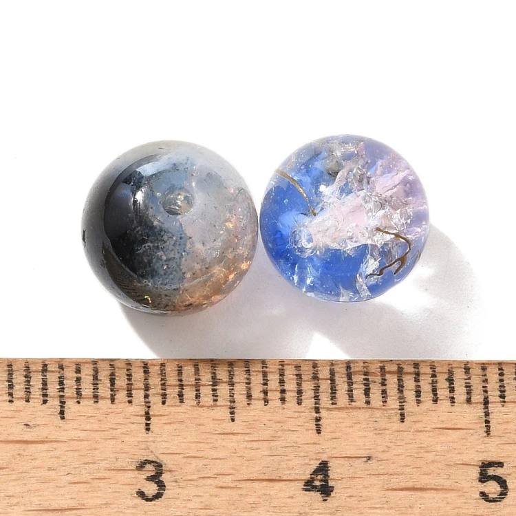 KS113 Koraliki szklane powlekane kule 8-10mm 50g mix szare