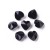 KSF146 Koraliki szklane fasetowane serca serduszka 10x10mm 5szt czarne