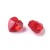 KSF148 Koraliki szklane fasetowane serca serduszka 10x10mm 5szt czerwone