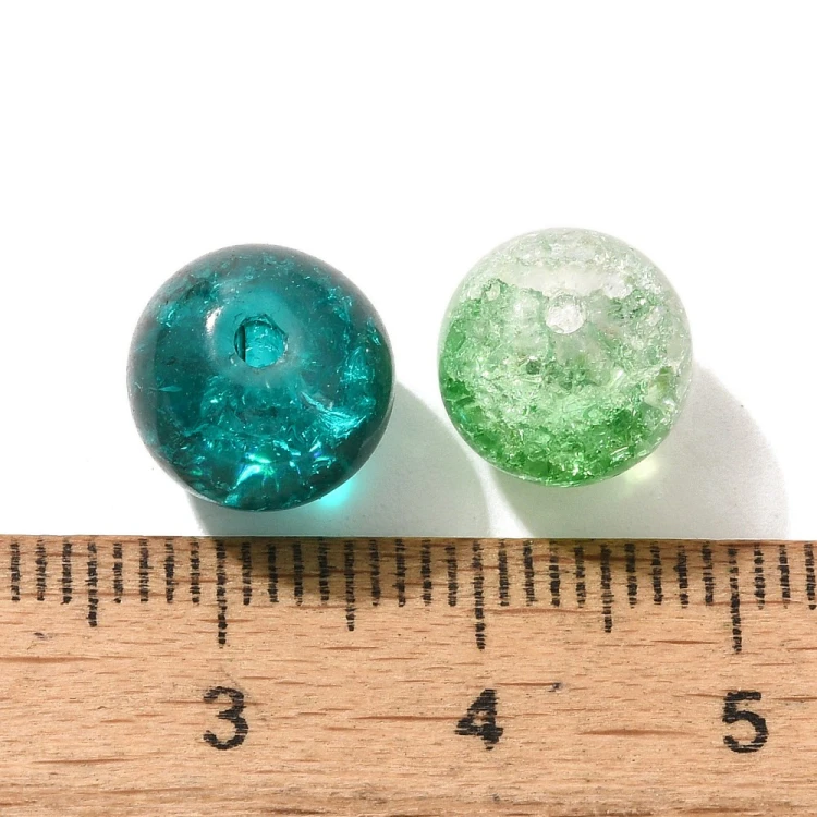 KS117 Koraliki szklane powlekane 8-10mm 50g mix zielone
