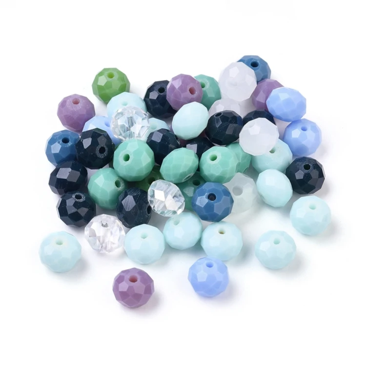 KFR215 Koraliki szklane rondelle 8x6mm kryształki fasetowane 50szt mix kolor