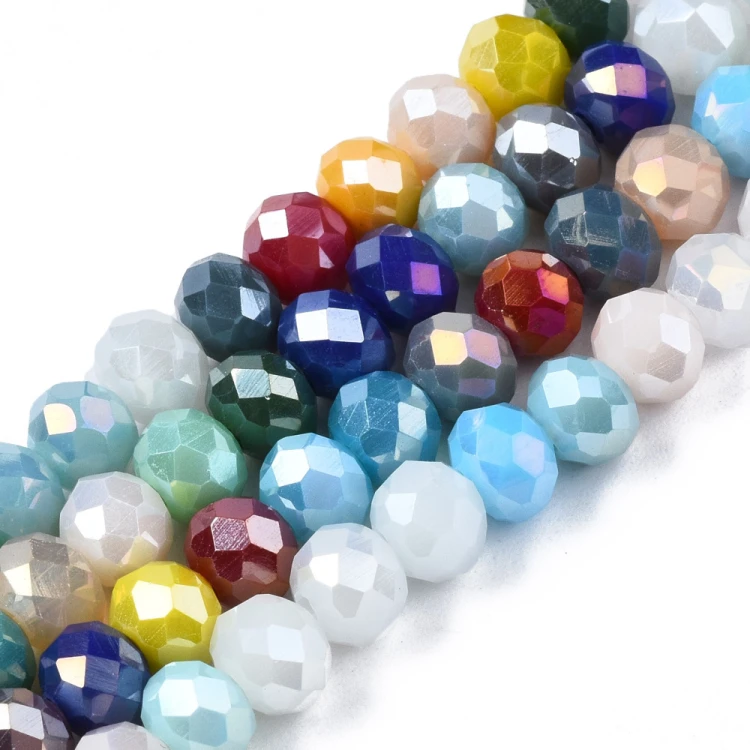KFR218 Koraliki szklane rondelle 6x5mm kryształki fasetowane 90szt mix