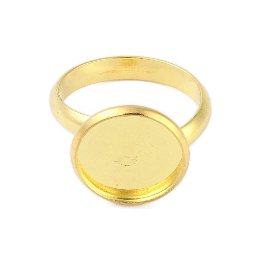 PBA23 Baza pierścionka pierścionek z bazą 12mm stal nierdzewna złoty 18K
