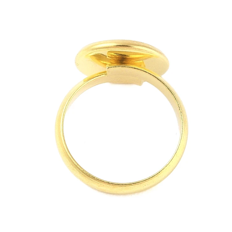PBA23 Baza pierścionka pierścionek z bazą 12mm stal nierdzewna złoty 18K