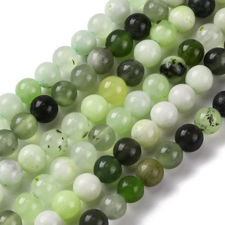 JAD182 Jadeit kamień naturalny koraliki kule 6,5mm sznur 60szt