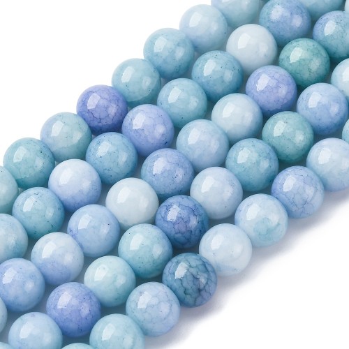 KS121 Koraliki szklane powlekane rondelle 8,5x7,5mm sznur 50szt niebieskie ombre