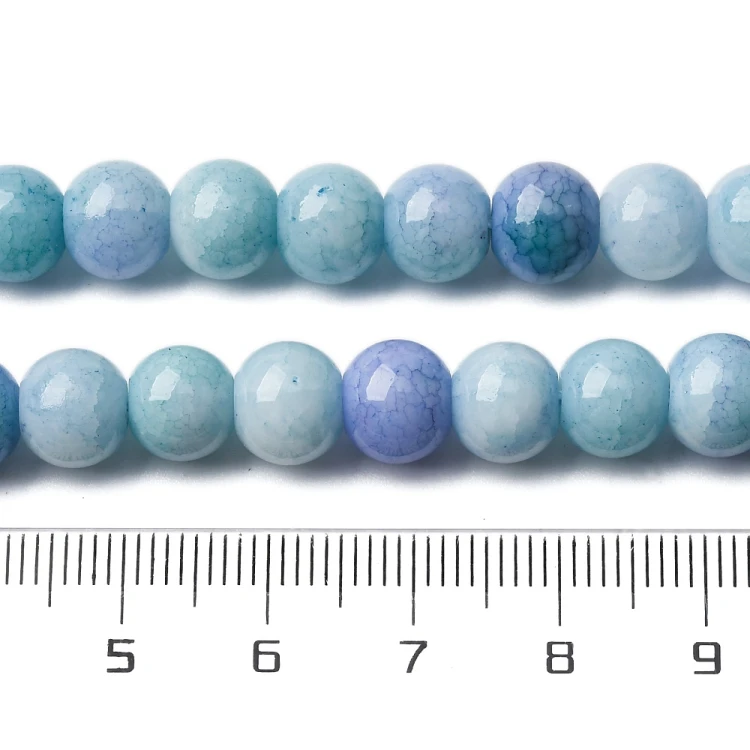 KS121 Koraliki szklane powlekane rondelle 8,5x7,5mm sznur 50szt niebieskie ombre