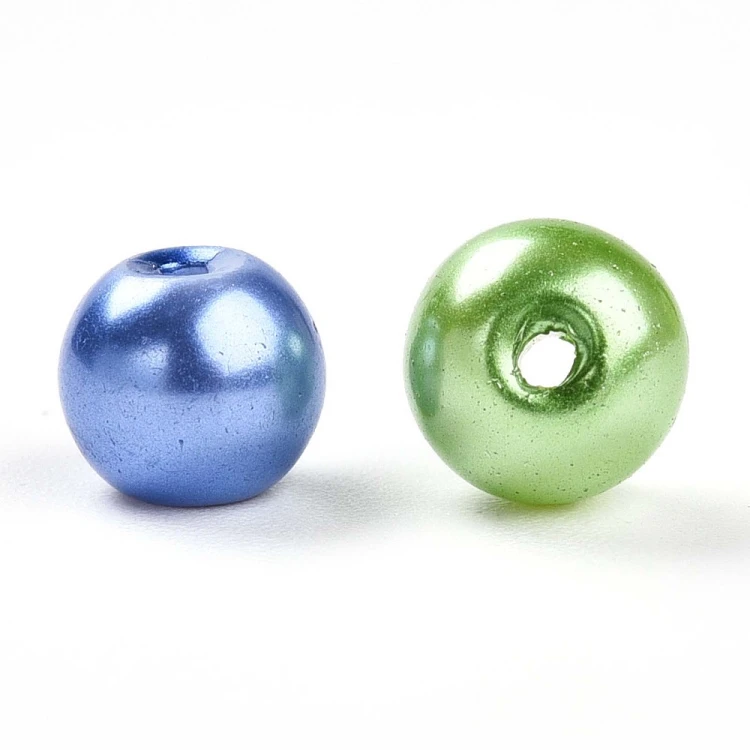 PER322 Perły szklane powlekane woskowane kule 6mm 100szt mix kolor