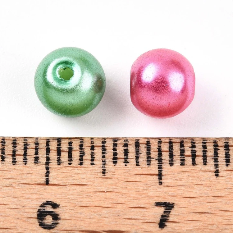 PER322 Perły szklane powlekane woskowane kule 6mm 100szt mix kolor