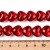 KS125 Koraliki szklane powlekane serca serduszka 15x13mm sznur 50szt czerwone