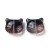 KS127 Koraliki szklane powlekane koty kotki 14x12mm 10szt czarne ombre
