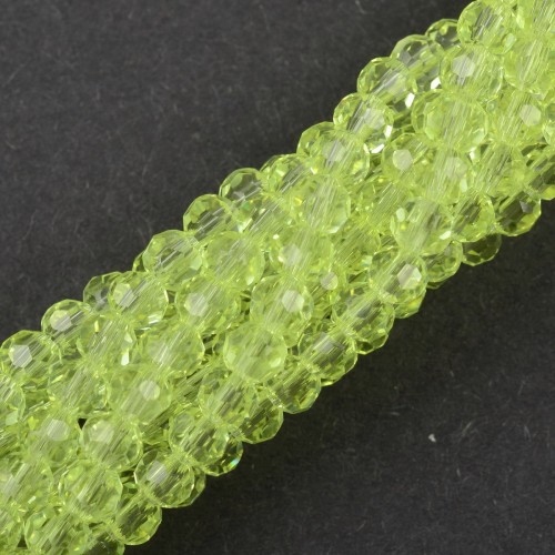KSF125 Koraliki szklane fasetowane okrągłe 4mm sznur 88szt cytrynowe
