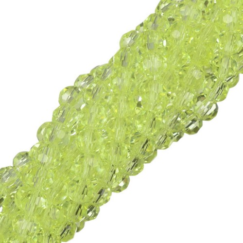 KSF125 Koraliki szklane fasetowane okrągłe 4mm sznur 88szt cytrynowe