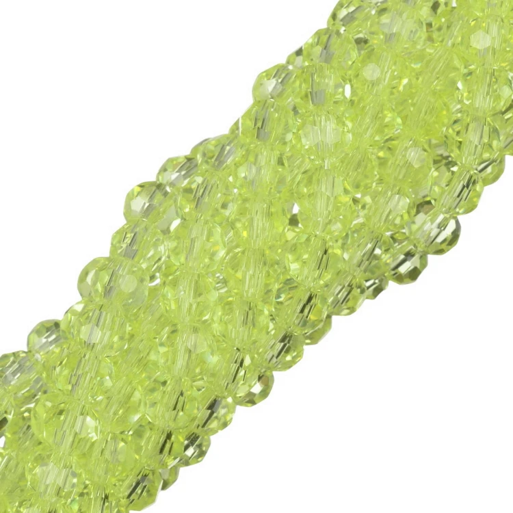 KSF125 Koraliki szklane fasetowane okrągłe 4mm sznur 88szt cytrynowe