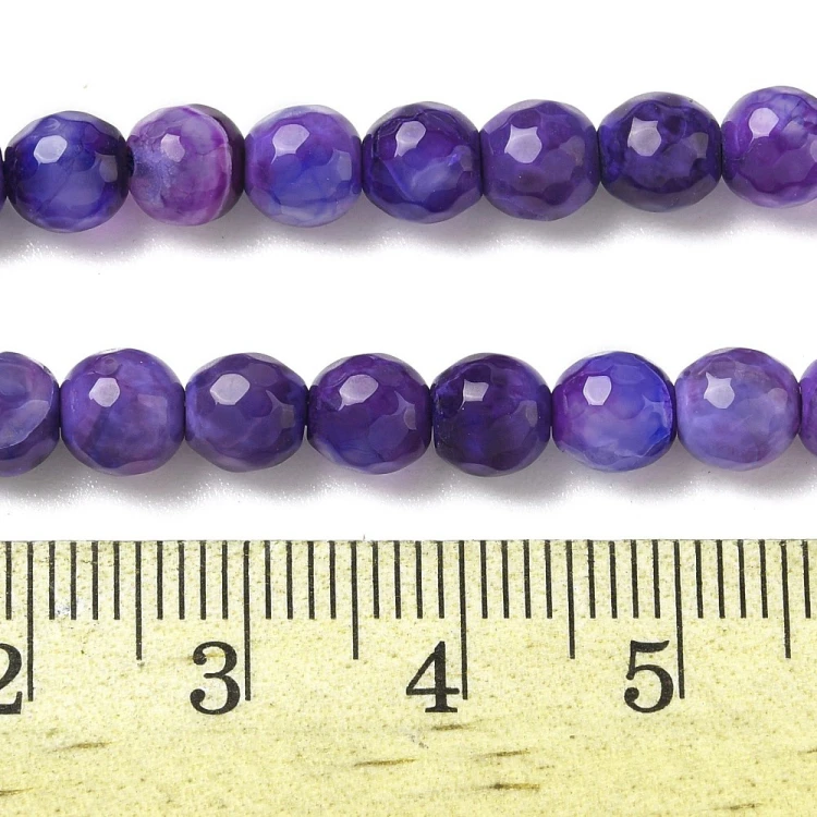 AGF87 Agat kamień naturalny koraliki kule 6mm fasetowane sznur 62szt.