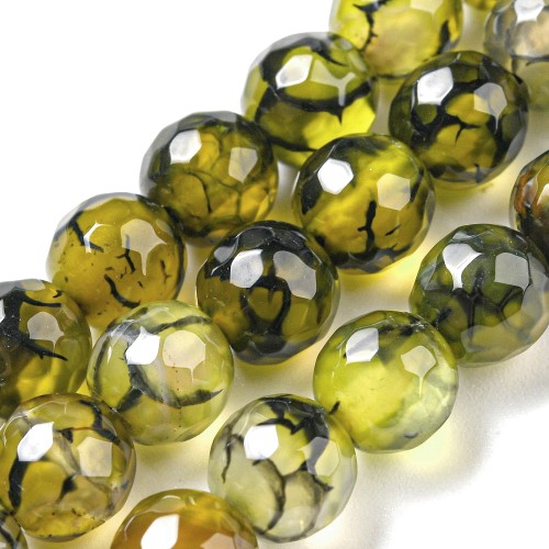 AGF89 Agat kamień naturalny koraliki kule 6mm fasetowane sznur 62szt.