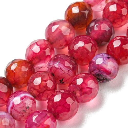 AGF90 Agat kamień naturalny koraliki kule 6mm fasetowane sznur 62szt.