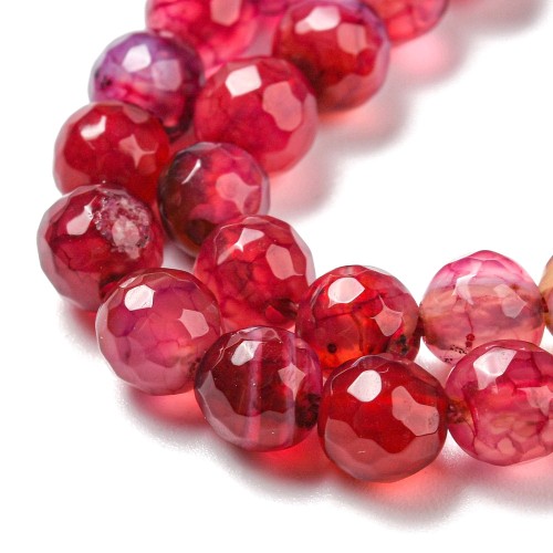 AGF90 Agat kamień naturalny koraliki kule 6mm fasetowane sznur 62szt.