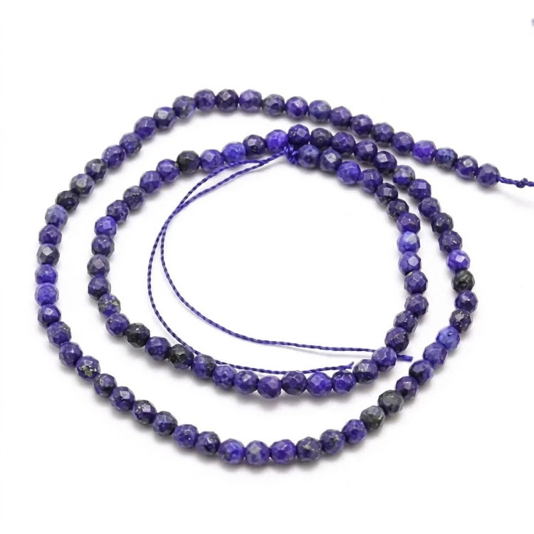 LAZ19 Lazuryt Lapis Lazuli kamień naturalny koraliki kule 4mm fasetowane