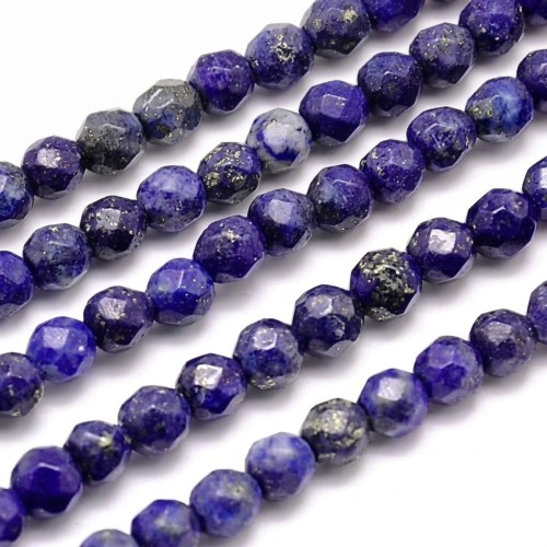 LAZ19 Lazuryt Lapis Lazuli kamień naturalny koraliki kule 4mm fasetowane