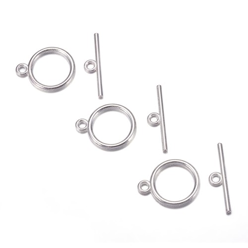 ZAM43 Zapięcie przekładane toggle 18x14mm 5szt srebrne