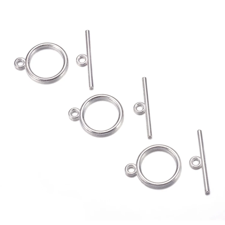 ZAM43 Zapięcie przekładane toggle 18x14mm 5szt srebrne
