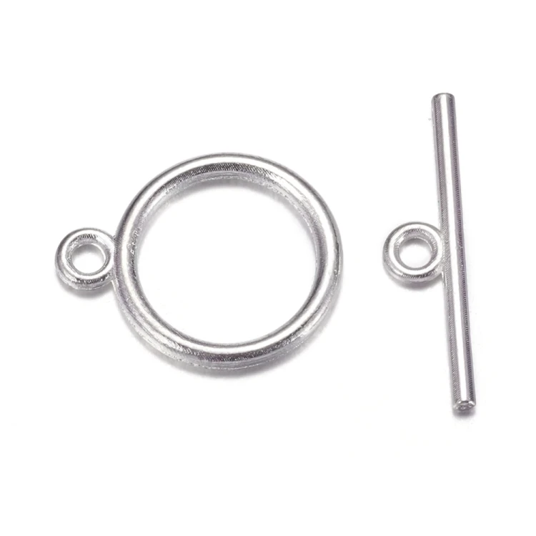 ZAM43 Zapięcie przekładane toggle 18x14mm 5szt srebrne