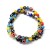 KS135 Koraliki szklane powlekane kule oko proroka evil eye 6mm sznur 64szt mix kolor