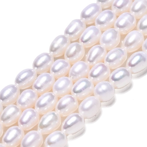 NPE08 Perły naturalne słodkowodne rice ryż 6x5mm-7x5mm sznur 40szt