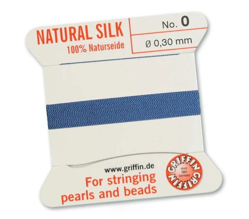 Griffin Nić jedwabna z igłą 100% NATURAL SILK 0,3mm 2m BLUE