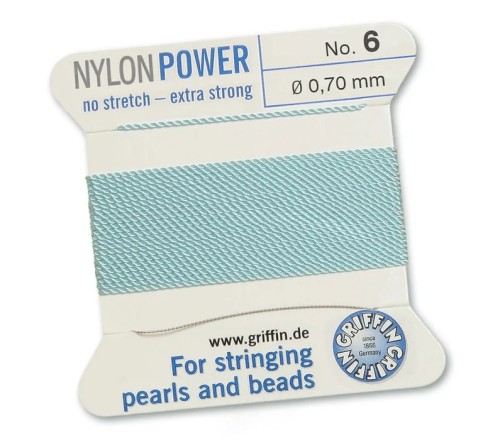 GRIFFIN NylonPower Nić nylonowa z igłą 2m 0,7mm - Turquoise