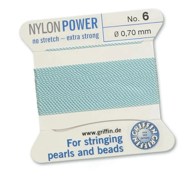 GRIFFIN NylonPower Nić nylonowa z igłą 2m 0,7mm - Turquoise