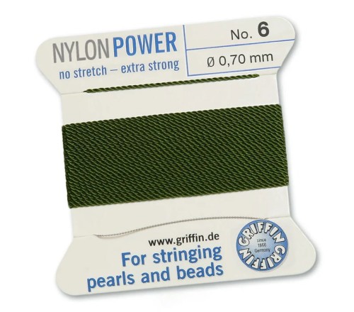 GRIFFIN NylonPower nić nylonowa 0,7mm 2m z igłą - Olive