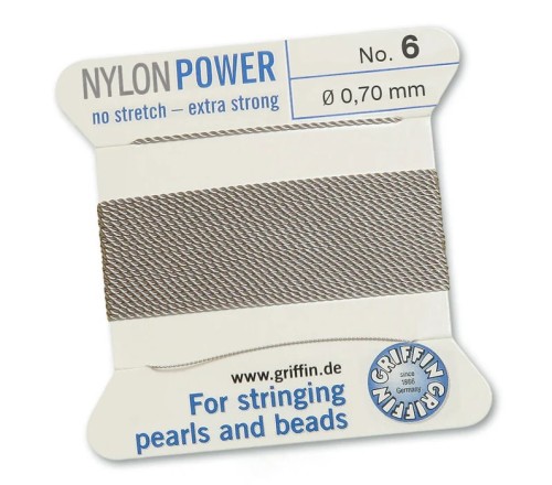GRIFFIN NylonPower nić nylonowa 0,7mm 2m z igłą - Grey