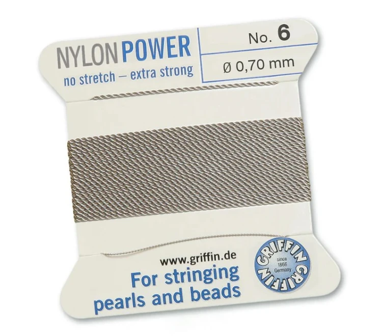 GRIFFIN NylonPower nić nylonowa 0,7mm 2m z igłą - Grey