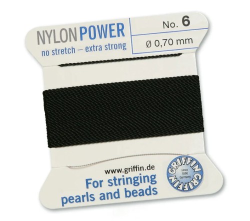 GRIFFIN NylonPower nić nylonowa 0,7mm 2m z igłą - Black