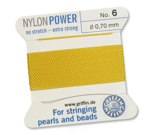 GRIFFIN NylonPower nić nylonowa 0,7mm 2m z igłą - Yellow