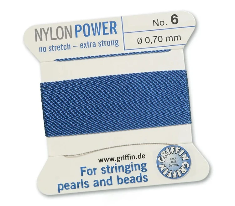 GRIFFIN NylonPower nić nylonowa 0,7mm 2m z igłą - Blue