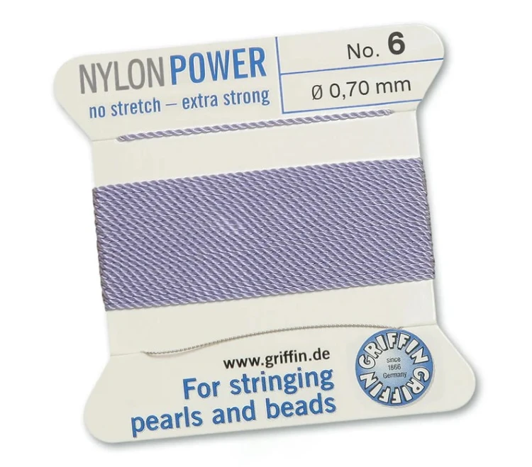 GRIFFIN NylonPower nić nylonowa 0,7mm 2m z igłą - Lilac