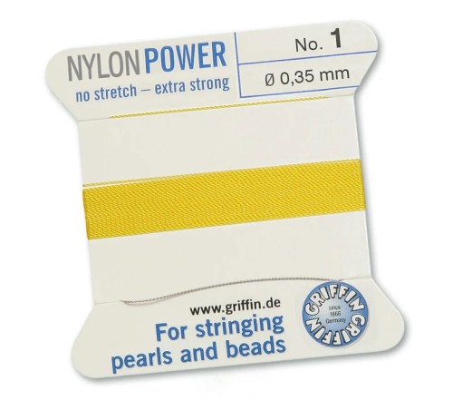 GRIFFIN NylonPower nić nylonowa 0,35mm 2m z igłą - Yellow