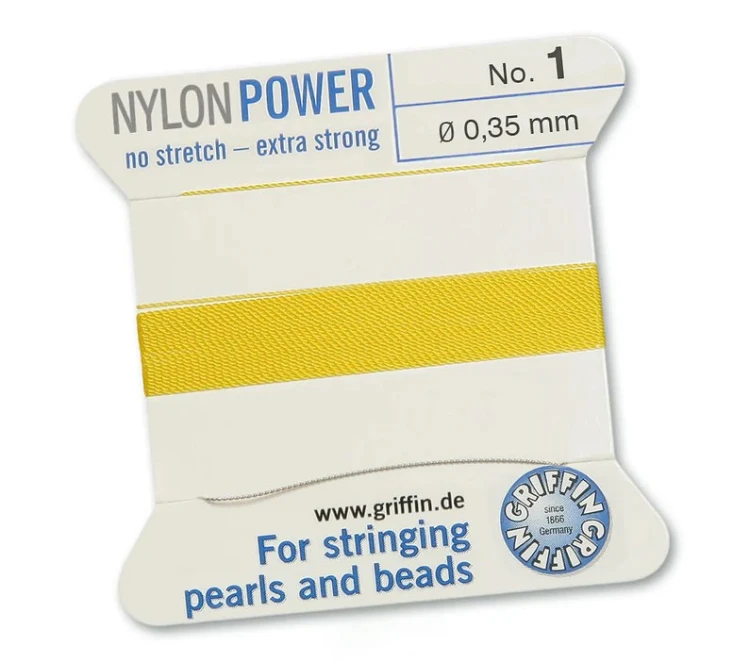 GRIFFIN NylonPower nić nylonowa 0,35mm 2m z igłą - Yellow