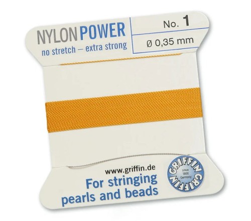 GRIFFIN NylonPower nić nylonowa 0,35mm 2m z igłą - Amber