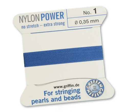 GRIFFIN NylonPower nić nylonowa 0,35mm 2m z igłą - Blue