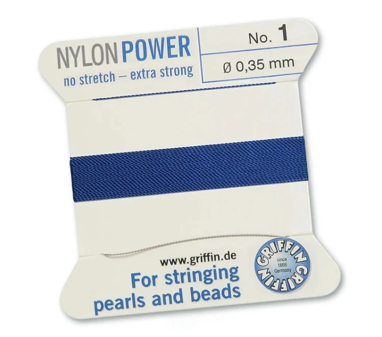 GRIFFIN NylonPower nić nylonowa 0,35mm 2m z igłą - Dark Blue