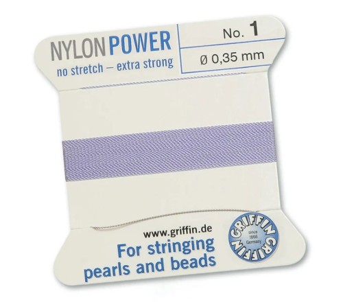 GRIFFIN NylonPower nić nylonowa 0,35mm 2m z igłą - Lilac