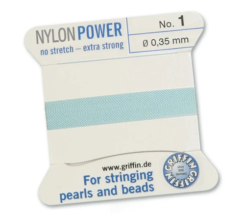 GRIFFIN NylonPower nić nylonowa 0,35mm 2m z igłą - Turquoise