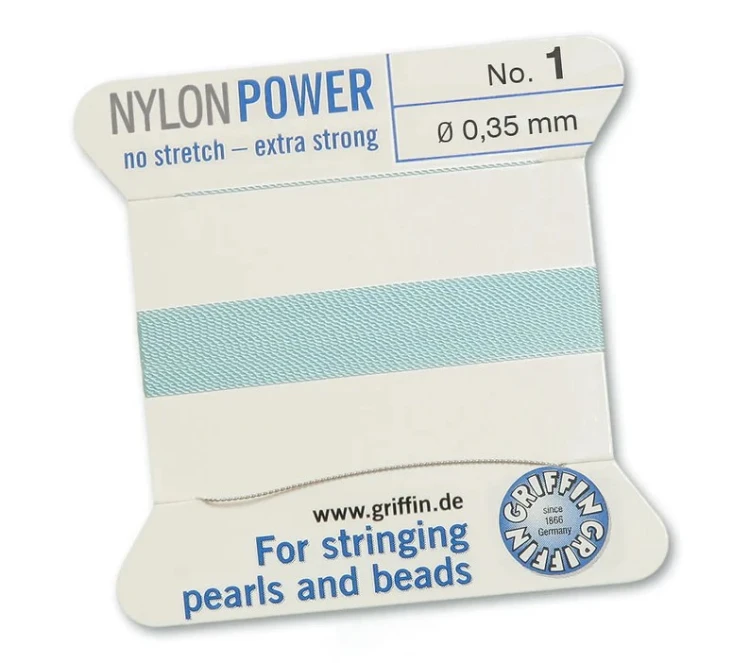 GRIFFIN NylonPower nić nylonowa 0,35mm 2m z igłą - Turquoise