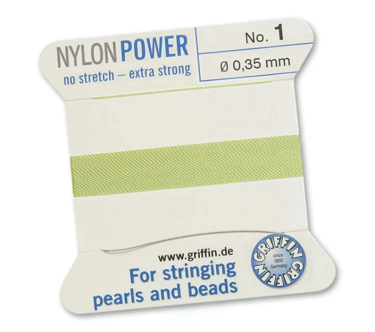 GRIFFIN NylonPower nić nylonowa 0,35mm 2m z igłą - Jade Green