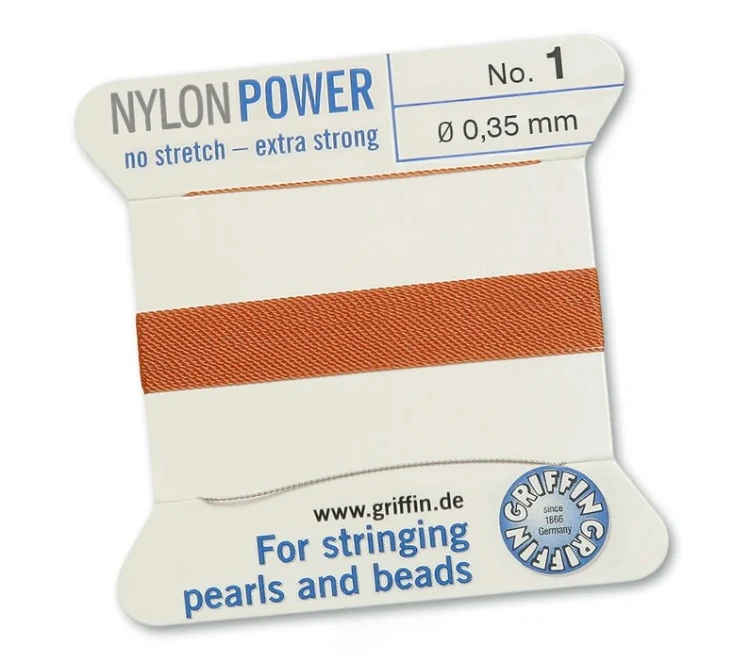 GRIFFIN NylonPower nić nylonowa 0,35mm 2m z igłą - Cornelian