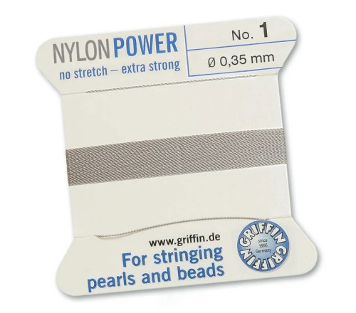 GRIFFIN NylonPower nić nylonowa 0,35mm 2m z igłą - Grey